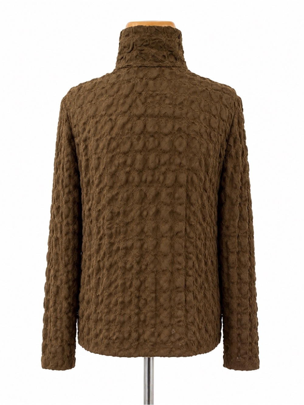 Sefr Jagou 100% Wool Shirt Men's Brown 0888 popcorn texture waffle funnel small